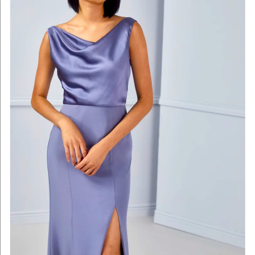 Beautiful designer Amsale Slate Blue Dress